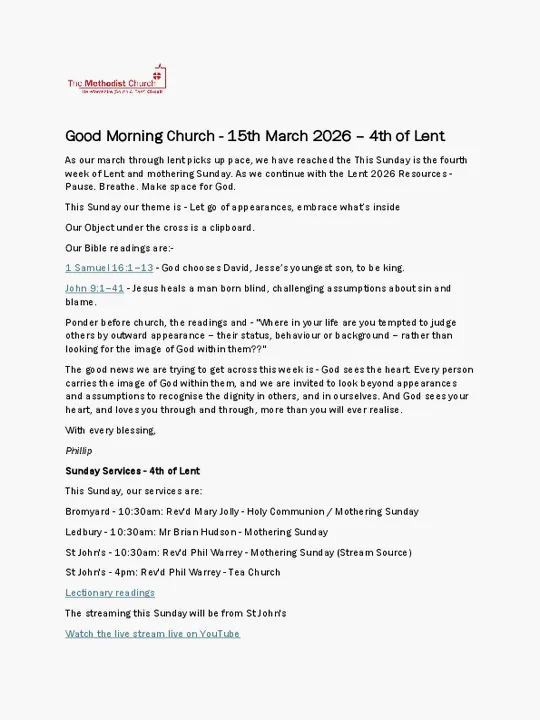 GMC &ndash; 15 March 2026